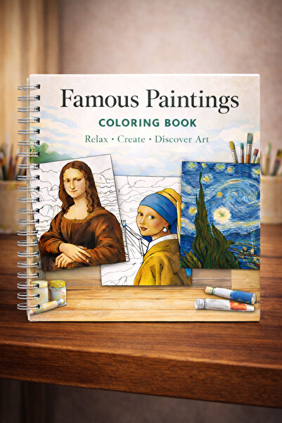 Z&R CRAFT Ünlü Tablolar Boyama Kitabı – Famous Paintings | Stres Azaltan Sana...