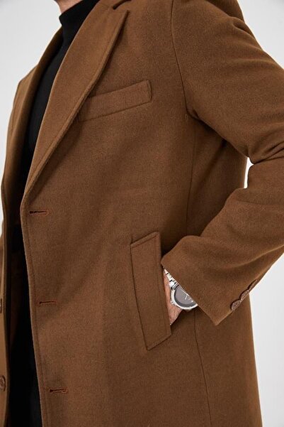 RUVEN TEKSTİL Jacket Collar Checked Coat