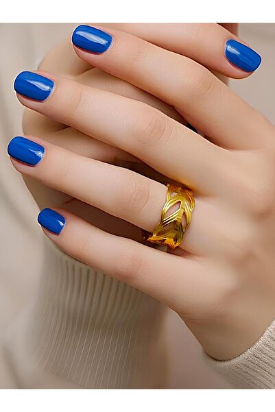 Bontexs حلقة قابلة للفتح مع شكل أوراق شجر، تصميم أنيق لامع من الفولاذ المقاوم...