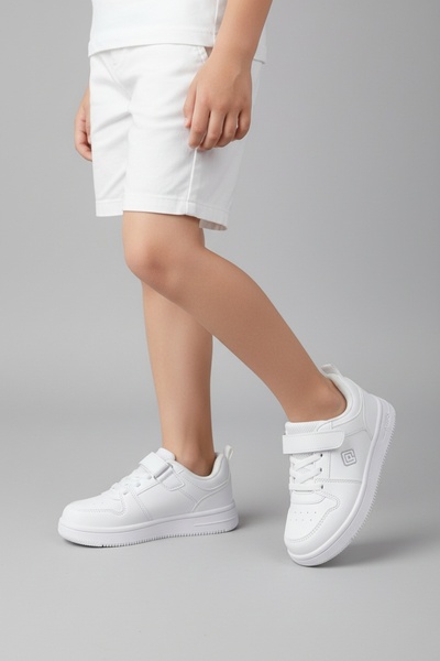 pediashoes Pantofi sport unisex, albi, ușori și flexibili, atât pentru fete, ...