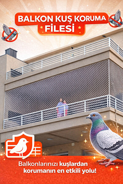 viyolmarketim 2x5 m Balkon Kuş Koruma Filesi | 12’li Montaj Seti Dahil | UV D...