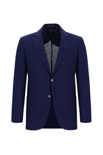 Abdullah Kiğılı سترة كتان ضيقة مناسبة للجسم من 7 دروب سليم فيت