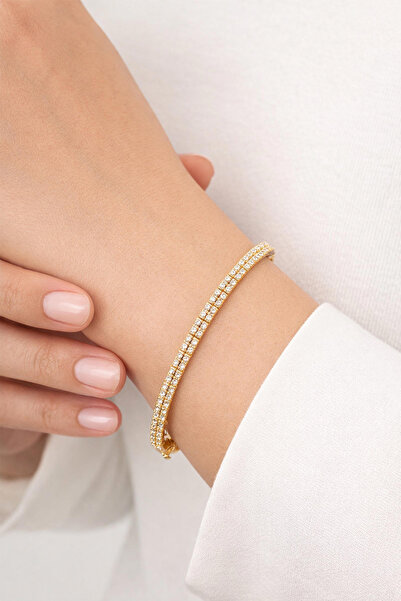 Bilezikci Suyolu 14 Ayar Altın Taşlı Bileklik