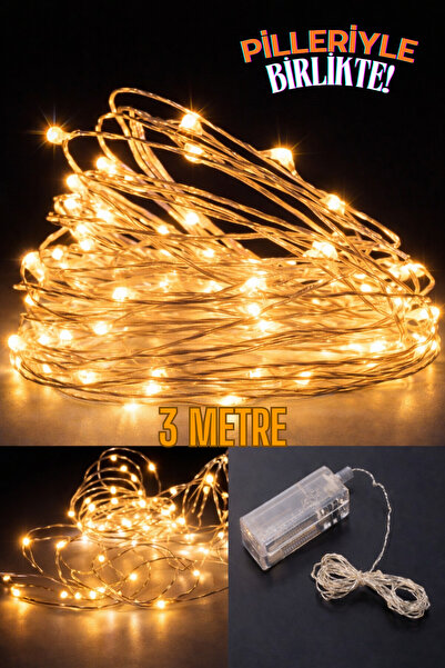 fikirstore Yeni Nesil 3 Metre 30 Ledli Gün Işığı Peri Led Işık 3 Farklı Yanma...