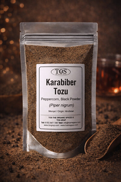 TOS The Organic Spices Siyah Karabiber Tozu 100 gr (1. Kalite) Piper nigrum /...