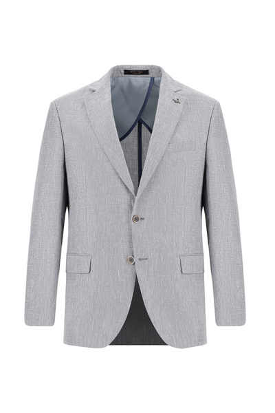 Abdullah Kiğılı 6 Drop Μπουφάν κλασικής εφαρμογής με μοτίβο από μάλλινο λινό