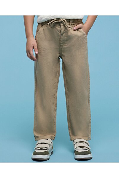 R&B Solid Casual Pants with Drawstring Waist