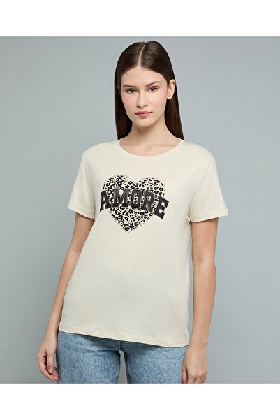 R&B Printed T-Shirt with Crew Neck and Short Sleeves