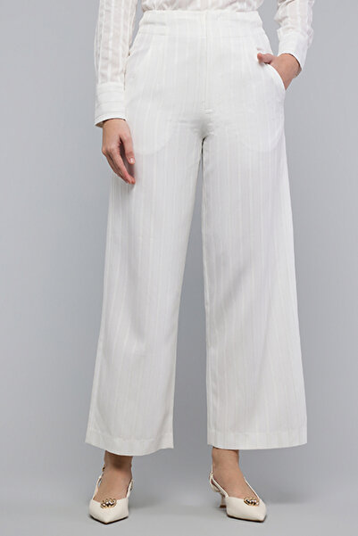 R&B Self Striped Trousers with Zipper Closure