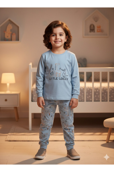 bbs fashion Boys' pajamas, long sleeves, 100% cotton, sizes (2-5)