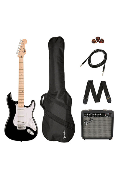 SQUIER 0371720606 Sonic Stratocaster Elektro Gitar Seti (Siyah) | Frontman 10...