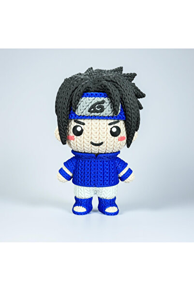PrinTerra Naruto - Sasuke Figür 22cm-Örgü Dokulu Boyasız Çok Renkli Premium K...