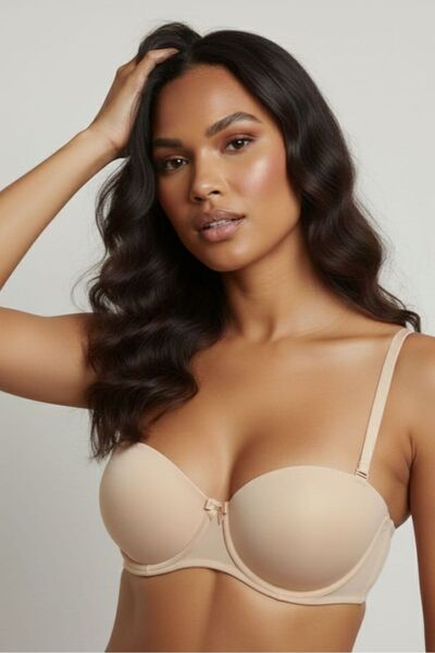 Manken Skin Color Women's Strapless Bra - Multifunctional with Wire, Padding,...