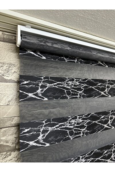 PERDECİNİZ SİYAH RENK ZEBRA PERDE ALÜMİNYUM KASA İMALATTAN SATIŞ EnxBoy (Etek...