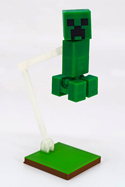 Hunga Minecraft - Creeper Oynar Eklemli Figür - Özel Sergileme Standlı