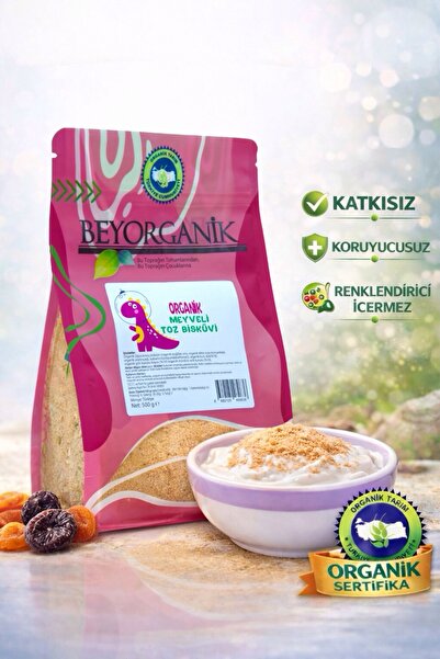 BEYORGANİK Organik Meyveli Toz Bisküvi 500gr