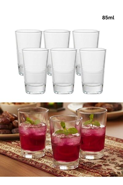 Premium Clear Juice Glasses Set of 6 pcs 85 ml Transparent Tea and Juice Glass