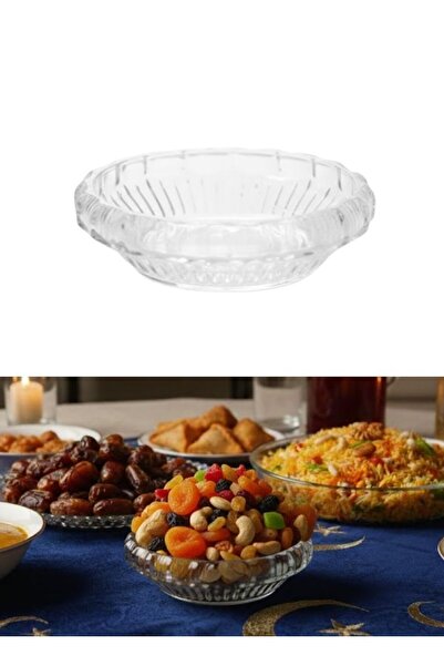 Premium Clear Glass Serving Bowl with Textured Design 1 Pc Snack Dessert Bowl