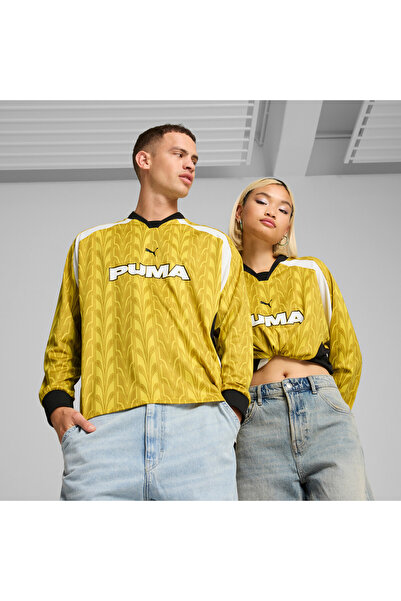 Puma Mens Long Sleeve Football Jersey Top - Yellow
