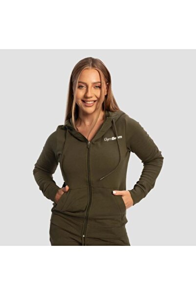 GymBeam Hanorac cu fermoar Limitless pentru femei, Espresso