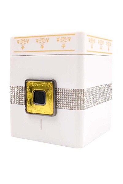 BoSidin مبخرة بخور مربعة محمولة تعمل بالفحم، حامل بخور إلكتروني أبيض