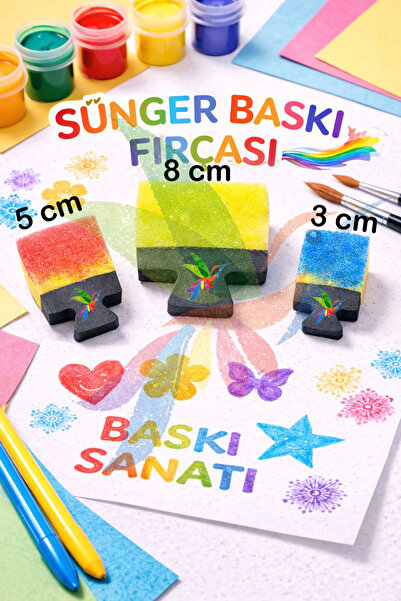 Artshop Sünger Fırça Seti 3 lü Dekor Kestirme Zemin Boyama