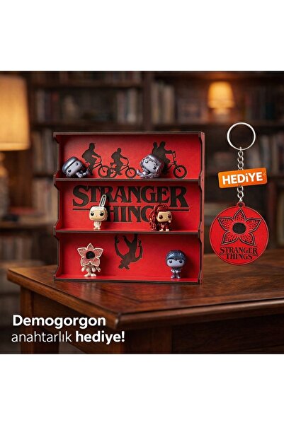 Dlyn Dalyan Stranger Things Temalı Ahşap Figür Standı – Koleksiyon Rafı