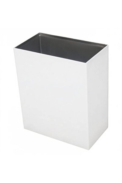 ONNO - 304 Kalite Paslanmaz Çelik Askılı Çöp Kovası Beyaz 23*12 H27 - CK-9013