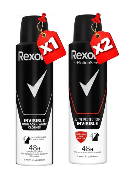 Rexona Αποσμητικό σπρέι 150Ml για άνδρες Invisible Active Protection X2 +Invi...
