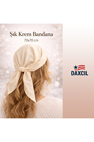daxcil باندانا أنيقة بلون كريمي 70x70 سم - للجنسين، ناعمة الملمس، متعددة الاس...