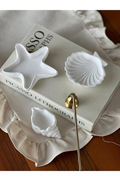 BGV HOME Deniz Yıldızı Deniz İstiridyesi ve Deniz Kabuğu 3'lü Set Dekoratif Obje