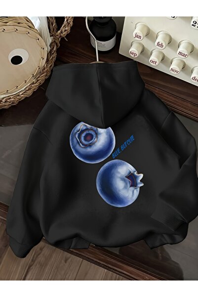 Deocept Унисекс суитшърт с качулка, джоб тип кенгуру, свободна кройка и плодо...