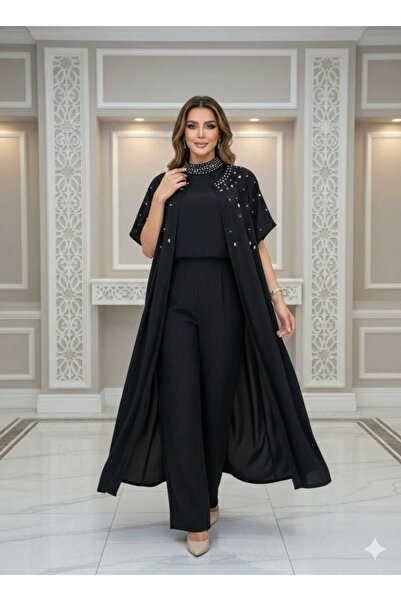 Ropi Royal 3-piece evening set with crystals - luxurious Turkish double-layer...