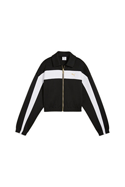 Puma جاكيت رياضي قصير مريح للنساء - أسود