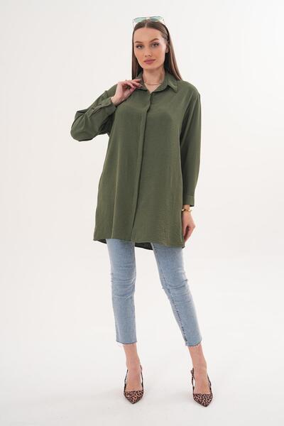 ŞİMAL Women's Hidden Button Detailed Ayrobin Tunic - 260184