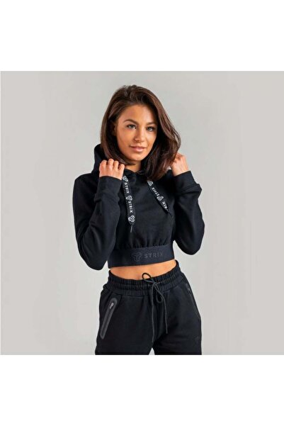 GymBeam Hanorac scurt esențial pentru femei, negru - STRIX