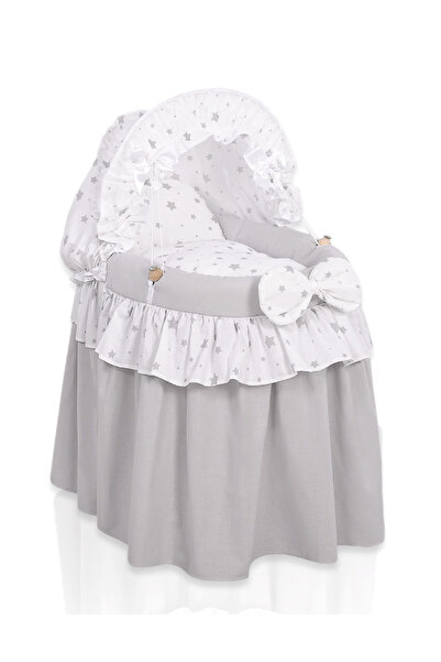 Other Doll's Pram - Moses Basket for Dolls with Hood - Gray