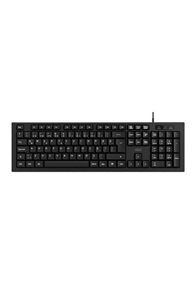 Aoc KB130B-38 Usb Siyah Türkçe Kablolu Standart Klavye,Sessiz yazma