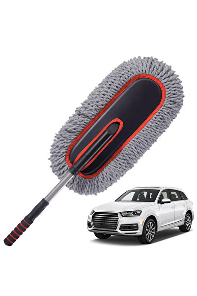 Mikrofiber Teleskopik Saplı Araba Yıkama Temizlik Fırçası – İz Bırakmaz, Çizmez Toz Alma Ve Yıkama