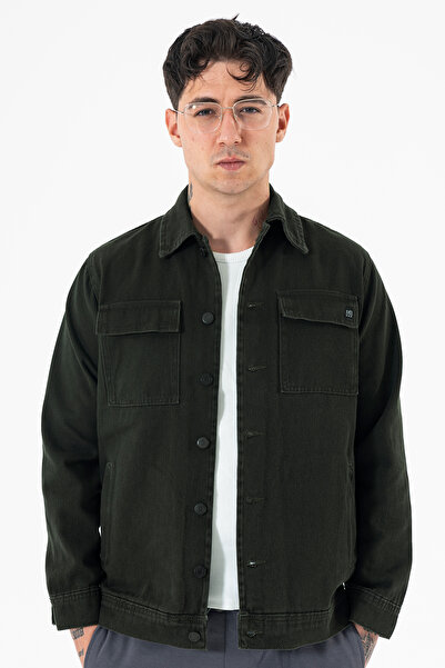 Souris Khaki Men's Denim Jacket Relax Fit Comfortable Fit