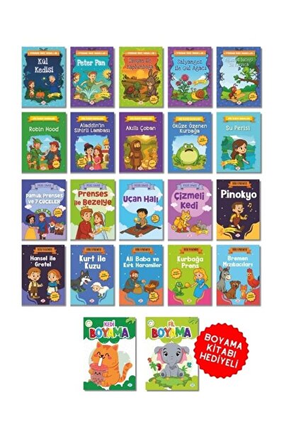 Dokuz Çoçuk 20 Kitaplık Dünya Klasikleri Masal Seti 2 - Okul Öncesi ve İlkoku...