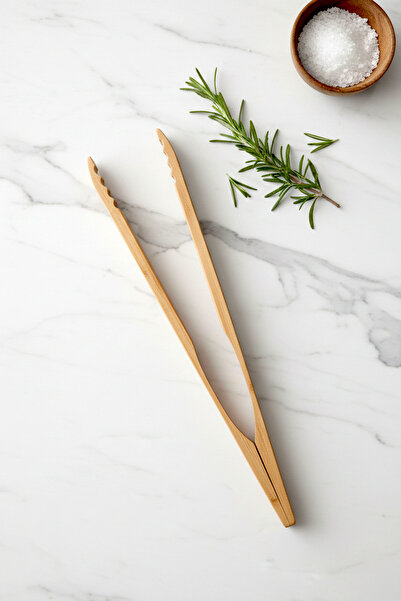 Kitchen Life Bamboo Long Serving Tongs 48 cm