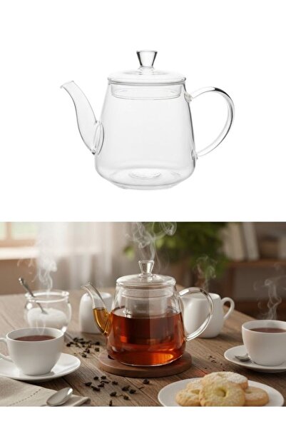 Premium Clear Glass Teapot with Lid Heat Resistant Minimal Design