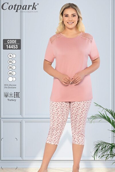 Cotpark Women's Plus Size Viscose Elastane Fabric Capri Set 14453