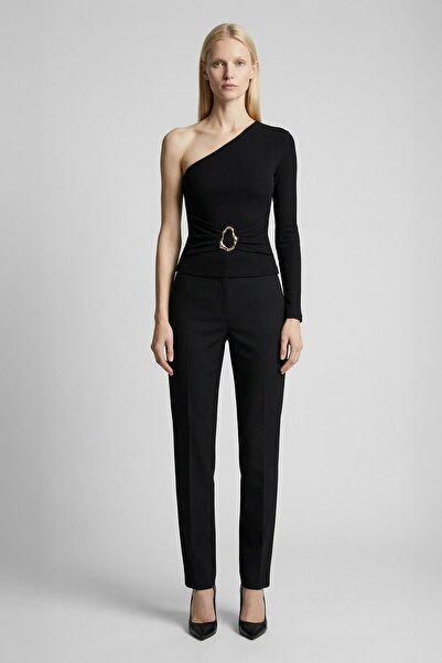 Rays 8261A Single Sleeve Buckle Blouse Black