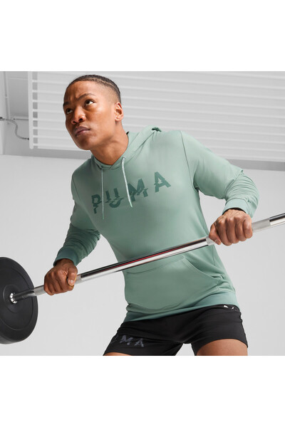 Puma Mens CLOUDSPUN Branded Hoodie - Green