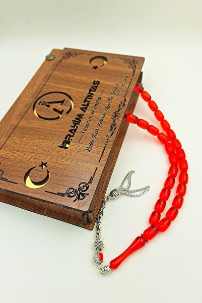 İbrahim Altıntaş Transparent Red Capsule Cut Amber Prayer Beads
