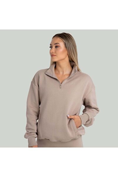 GymBeam Pulover de damă gri taupe - STRIX