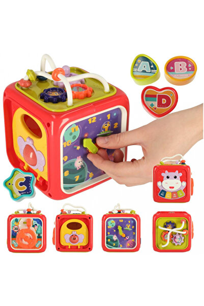 Ikonka Jucarie interactiva si educativa 6 in 1 pentru copii Red, cu sunete si...