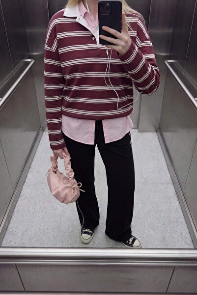 DeFacto Loose Fit Striped Sweatshirt G9467Ax26Sp